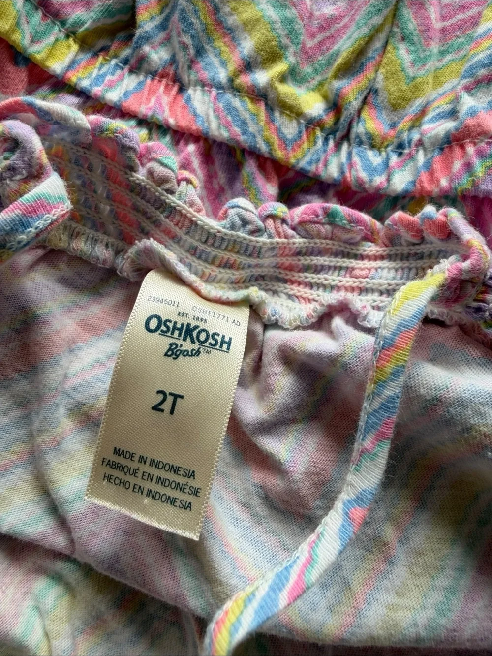 OshKosh B'gosh Chevron Romper - Pink, Yellow, Blue